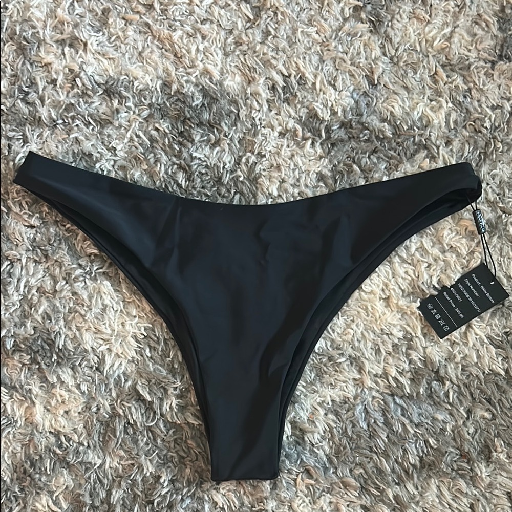 Black High-Cut Bikini Bottom Swimwear